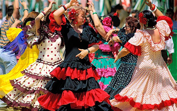 Flamenco -fiesta w Hiszpanii
